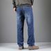 Pure Cotton Denim Men's Spring And Summer New Loose And Fattened Plus Size Jeans Men's Foreign Trade Large Straight Jeans Men_mkmklike.com