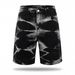 Men's Clothing Summer New Men's Exclusive Denim Shorts Black And Gray Gradient Acid Wash Trendy Five Point Tie Bleached Pants_mkmklike.com