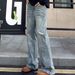 "Men's Retro Lightning Bolt Flared Jeans – Vintage 70s Style, Clean Fit, Straight Leg Comfort (S-3XL)"_mkmklike.com