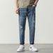 Large Size Men's Wholesale Trend Ripped Nine Points Jeans Men's 9 Points Spring And Summer Plus Fat Plus Size Retro Jeans_mkmklike.com