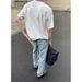 Men's Straight Fit Ice Wash Vintage Jeans Snow Fading Clean Aesthetic Classic Retro Denim for Everyday Wear 501 Blue_mkmklike.com
