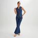 K New High Waisted Slim Fit Fashionable Sleeveless Denim Vest Wide Leg Pants Set For Women_mkmklike.com