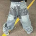 Men's Oversize Retro Double Waist Jeans Letter Print Trousers High Street Hip Hop Streetwear Casual Personality Wide-leg_mkmklike.com