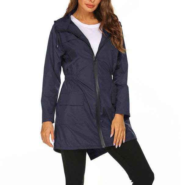 Women's New Outdoor Jacket Waist Hooded Lightweight Rainproof Clothing Raincoat Jacket Ready in Stock_mkmklike.com