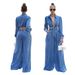 Women’s Clothing New Women's Casual Wide Leg Pants Denim Suit_mkmklike.com