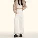 High-end Drapey White Wide-leg Jeans For Women, Fleece-lined, New Autumn And Winter Style, High-waisted, Loose, Casual,_mkmklike.com
