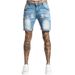 Men's Denim Shorts Trendy Black Slim High Waist Denim Shorts Men_mkmklike.com