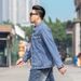 Trendy Brand Large-size Men's Clothing Spring And Autumn New Light Blue Washed Water Ripped Denim Jacket Loose And Fattened Men's Coat_mkmklike.com