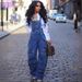 Women's Clothing Loose Denim Suspenders Fashion Multi Pocket Jumpsuit_mkmklike.com