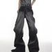 Men's Clothing Distressed Wide Leg Jeans - Streetwear High Waisted Relaxed Fit Denim Pants With Deconstructed Panels & Adjustable Flare Hem_mkmklike.com