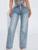 Women's Straight-Leg Jeans With Rhinestone Embellishments – Classic Denim Pants (Comfort Fit, Stretch Fabric, Everyday Chic Style)_mkmklike.com