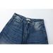 Men's Clothing Washed Retro Blue High Grade Cat Whisker Design Men's Loose Denim Cropped Trousers_mkmklike.com