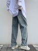 American Retro High Street Men's Jeans Straight Wide Leg Loose Fit Long Trousers Faionable Autumn Trendy Brand_mkmklike.com