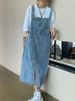 K Cowboy Shoulder Strap Skirt, Women's Design Sense, Niche Temperament, Suspender Skirt, Loose Dalian Clothing, Long Skirt_mkmklike.com