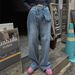 Women's Clothing Early Spring New Fashion Design Oblique Buckle High Waist Large Pocket Loose Straight Jeans_mkmklike.com