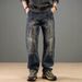 Men's Clothing Men's Slimming Straight Leg Jeans Trendy Loose Fit Retro Style For Autumn Winter For Formal & Casual_mkmklike.com