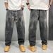 Men's Gradient Wash Straight-Leg Jeans – Urban Streetwear Denim Pants With Distressed Fading & Relaxed Fit_mkmklike.com