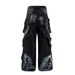 Streetwear Graffiti Jeans - Oversized Distressed Cargo Pants For Men & Women, Heavyweight Cleanfit Drop Hem Style_mkmklike.com