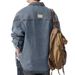 Workwear Denim Shirt, Men's Loose Plus Size Jacket, Cool And Stylish Shirt Jacket_mkmklike.com