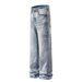 Men's Clothing Retro Trend Street Style Old Washed Design Straight Men's Denim Trousers_mkmklike.com