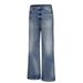 Vintage Washed High-Ounce Whiskered A-Line Wide Leg Jeans - Distressed Denim Pants For Casual Wear_mkmklike.com