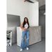 Men's Clothing High Waist Distressed Washed Straight Leg Jeans For Women - Relaxed Fit, Trendy Casual Pants (Mid Blue, Light Blue, Black)_mkmklike.com
