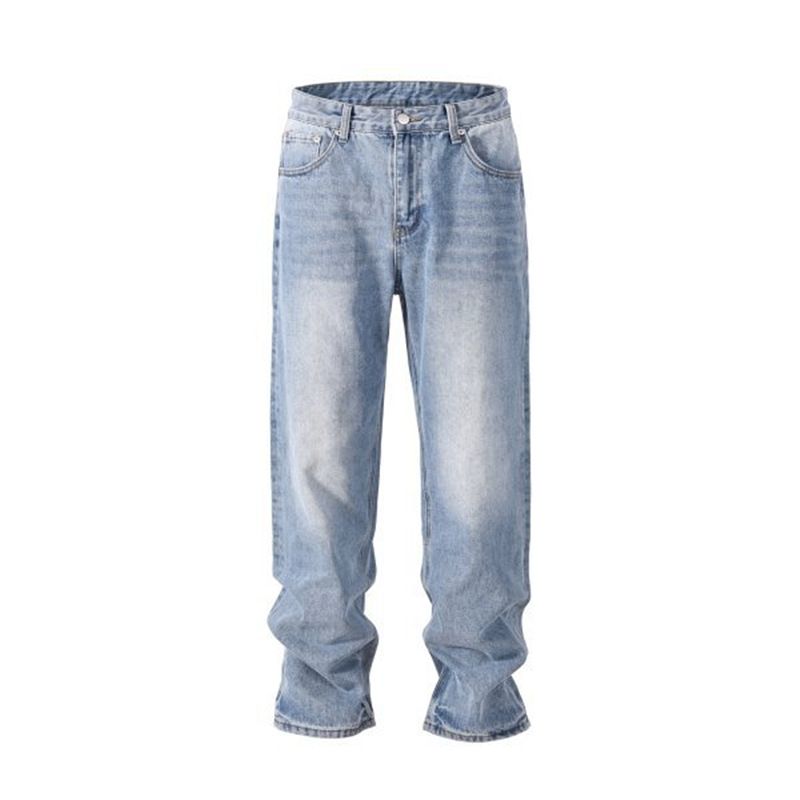 Men's Clothing Retro Washed Old Casual Straight Loose Women's Jeans_mkmklike.com