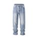 Men's Clothing Retro Washed Old Casual Straight Loose Women's Jeans_mkmklike.com