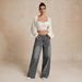 High Waist Wide Leg Jeans For Women - Soft Stretch Denim Pants With Tapered Fit, Comfortable & Flattering For Pear Shape, Classic Black & Gray Wash_mkmklike.com