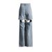 European American Retro Trendy Fashion Women's Jeans 2026 Spring New Style With Ripped Knees And Cut-out Details,_mkmklike.com