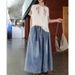 Women's Artistic Retro Wide Leg Jeans Drawstring Casual Loose Fit Long Pants 2025 Cross Border Fashion_mkmklike.com