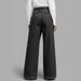 Women's High Waist Straight Leg Jeans - Classic Blue & Black Denim Pants For Casual Streetwear Fashion_mkmklike.com