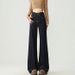 Denim Blue Wide-leg Jeans Women, New Spring And Autumn Style, High-waisted, Loose Straight Fit, Suitable For Petite_mkmklike.com