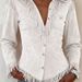 Women's Pink Faux Suede Fringe Shirt, Long Sleeve Button Down Western Cowboy Blouse, V Neck Slim Fit Casual Top For Daily Wear, Party, Country Style O_mkmklike.com