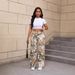 2025 Autumn New Cross-Border Printed Fashion Workwear Casual Loose Straight Mid-Waist High-Quality Women's Denim Pants_mkmklike.com