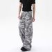 New American High Street Gray White Camouflage Washed Workwear Jeans Wide Leg Curved Blade Loose Casual Pants for Men Women_mkmklike.com
