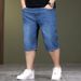 One Piece Of Cross-border Jeans Is Sent On Behalf Of Others. Summer Thin Elastic Five-point Jeans Are 5-point Fattened Plus-size Jeans._mkmklike.com