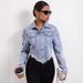 Women’s Clothing Casual loose ripped long sleeved short denim jacket_mkmklike.com