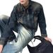 Loom Retro Distressed Frayed Edge Patchwork Design Niche Denim Men's Trendy Brand European And American Spring Autumn Couple_mkmklike.com