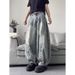 Women's American Retro Ripped Jeans High Street Design Loose Wide Leg Drape Pants Trendy Summer Hot Girl Clothing_mkmklike.com