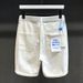 Men's Clothing High Luxury White Denim Shorts Men's Slim Fit Trendy Brand Versatile Elastic Graffiti Print Fashion Shorts_mkmklike.com