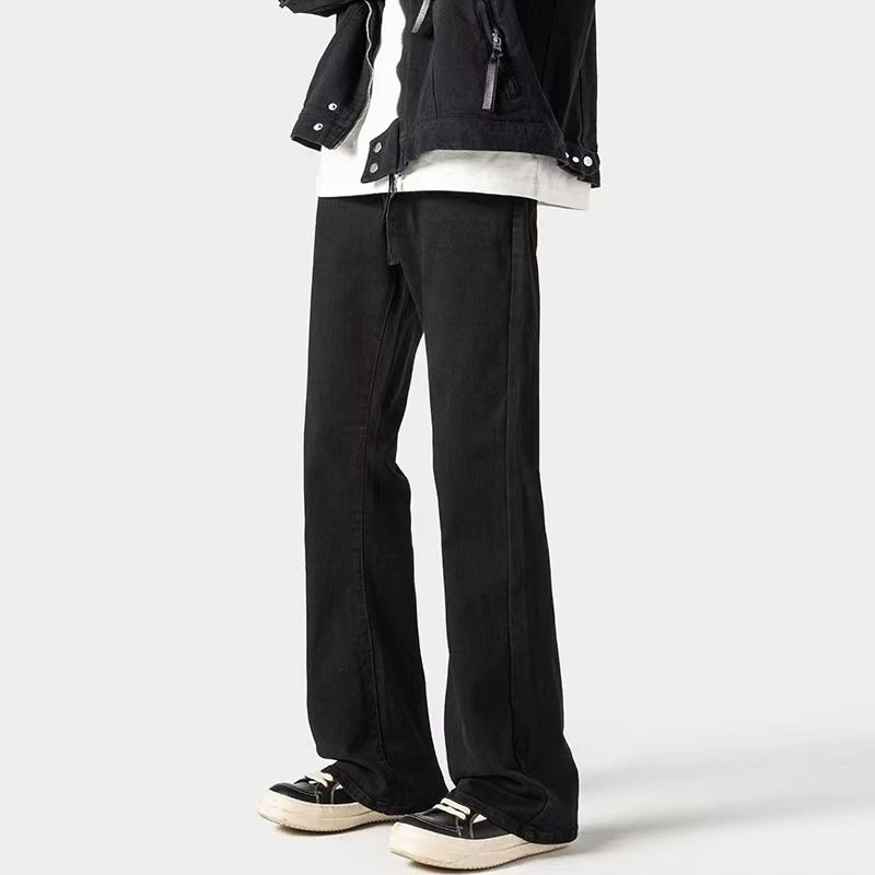 Vintage Washed Jeans -Retro Streetwear Loose Wide-Leg Pants For Men, Distressed Denim With Urban Style_mkmklike.com