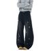 Men's Clothing & Archer0603 & Autumn American Cartoon Bear Embroidered Jeans Men's Retro Washed Loose Straight Leg Casual Pants_mkmklike.com
