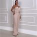 Women's Summer New Fashion Tube Top Waist Solid Color Wide Leg Jumpsuit Women's Clothing_mkmklike.com