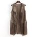Slim slim sleeveless vest with fringe clip for women_mkmklike.com