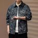 Advanced Printed Denim For Men's Autumn New Workwear Jacket, Loose Casual Trendy Brand Shirt Jacket_mkmklike.com
