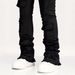 Men's Clothing European And American Cross Border Hot Selling Spring Men's High Street Black Lace Up Mid Waist Sexy Elastic Slim Casual Denim Trousers_mkmklike.com