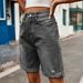 Distressed Roll-Up Denim Shorts – Vintage Washed Streetwear Cut-Offs For Men & Women (Blue/Black/Leopard/Love Print, S-Xxl)_mkmklike.com