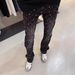 Trendy New Men's Star-patterned Jeans, Unisex, Personalized, Slightly Flared, Slim-fit, Ripped, Trendy, Stretchy, Casual_mkmklike.com