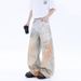 Artisan 3D Printed Jeans For Men – Vintage Washed, Relaxed Wide-Leg Fit, Limited Edition Statement Piece_mkmklike.com